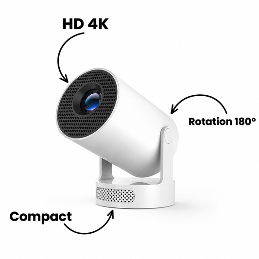 CinéMood™ – Mini Projecteur Compact HD 4K Rotation 180°