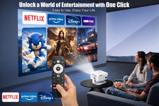 CINÉMOOD™ – Vidéoprojecteur Android 11 Rotatif 360° | Full HD 1080P | Wi-Fi 6 & Bluetooth 5.2