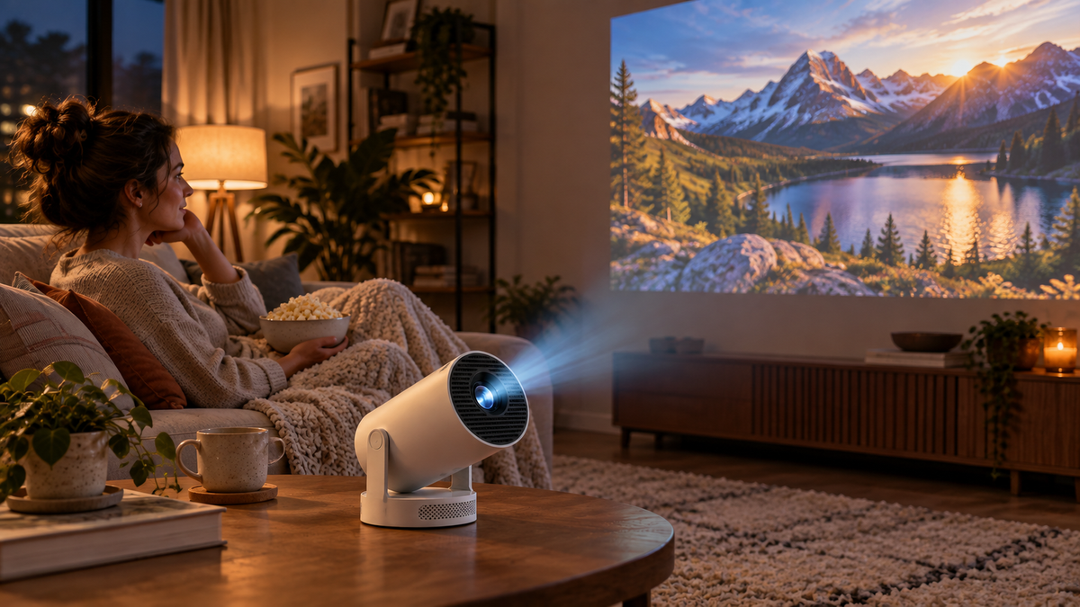 CinéMood™ – Mini Projecteur Compact HD 4K Rotation 180°